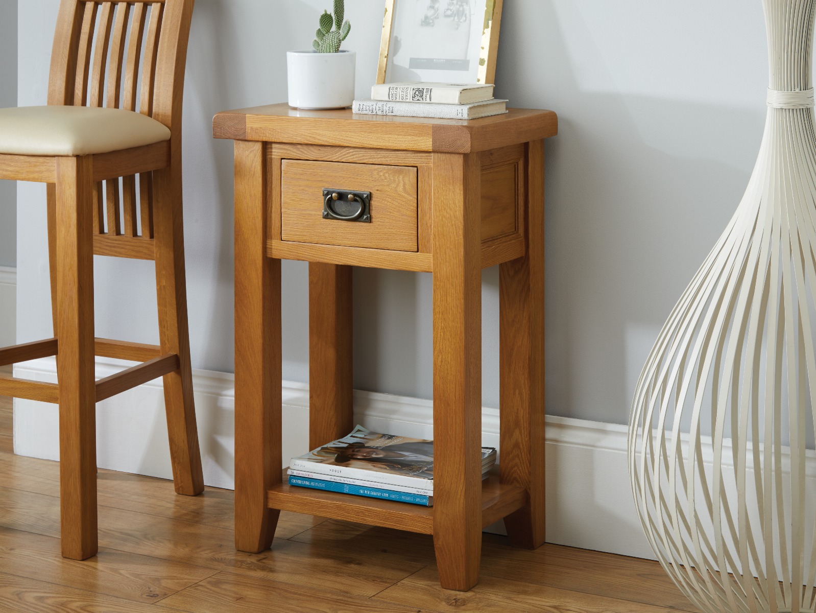 Country Oak Telephone Table for Hallways Top Furniture