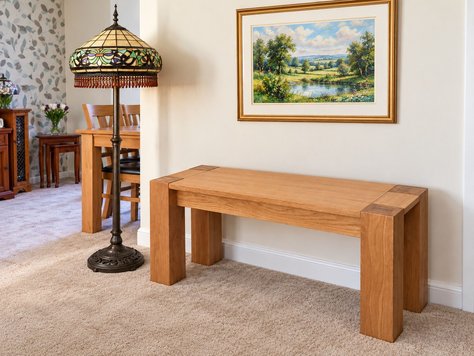Cambridge 95cm Indoor Oak Dining Bench - 10% Off Discount Code SAVE Cambridge 95cm Indoor Oak Dining Bench - 10% Off Discount Code SAVE