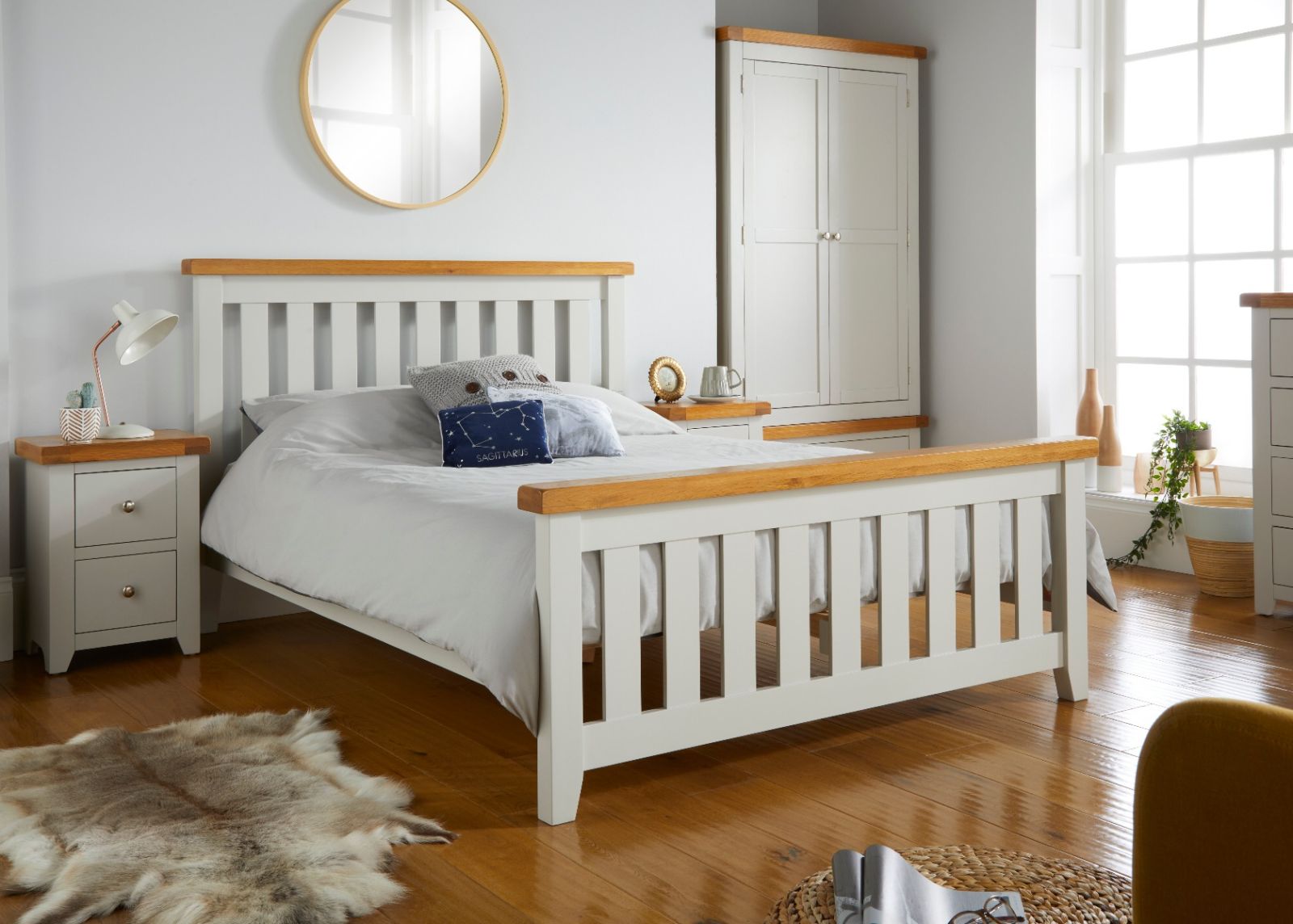 Cheshire Grey Painted Slatted 4 foot 6 Inch Double Bed - SUMMER SALE Cheshire Grey Painted Slatted 4 foot 6 Inch Double Bed - SUMMER SALE