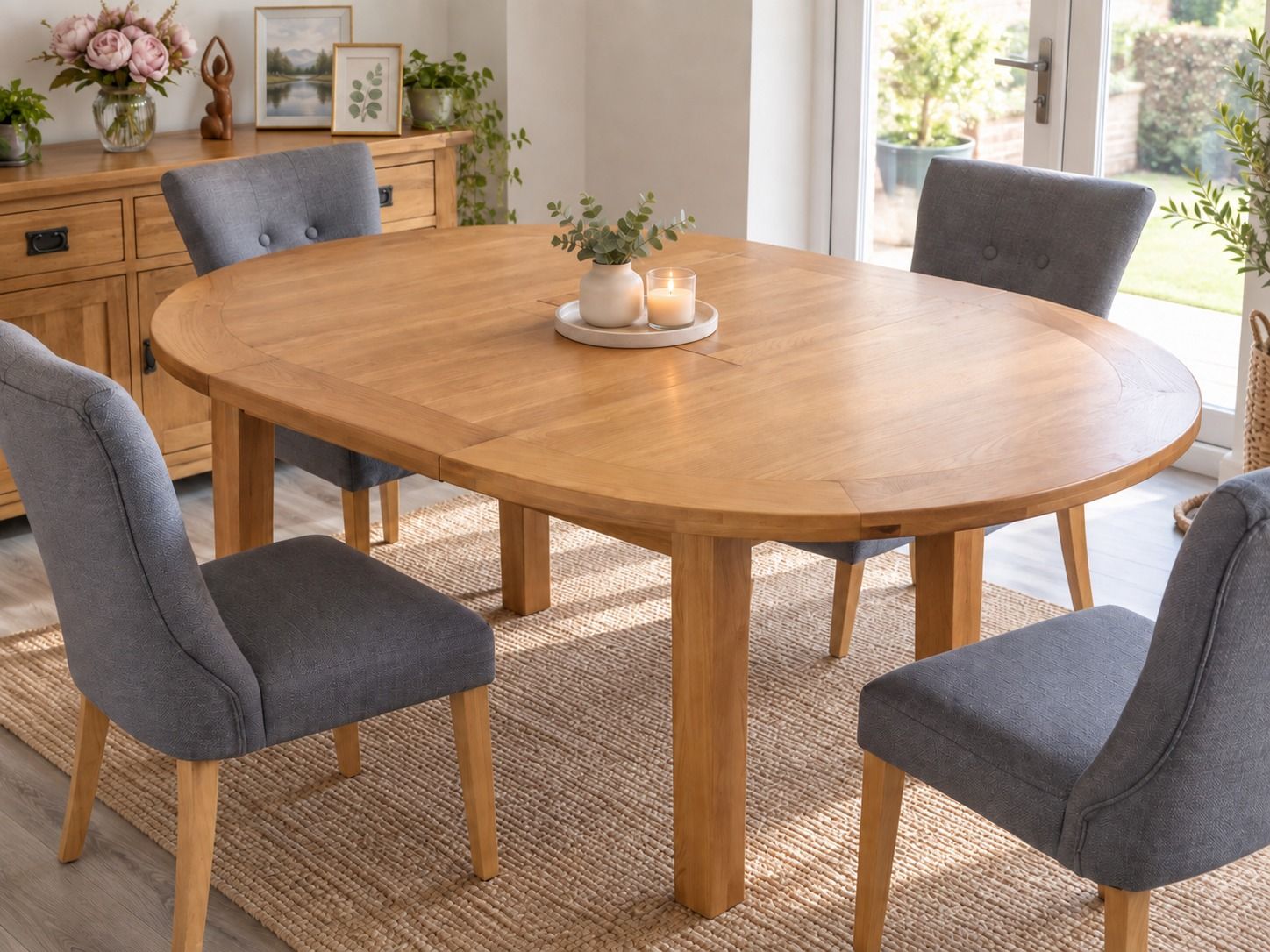Country Oak 107cm to 145cm Round Extending Dining Table - 20% Off Discount Code FLASH Country Oak 107cm to 145cm Round Extending Dining Table - 20% Off Discount Code FLASH