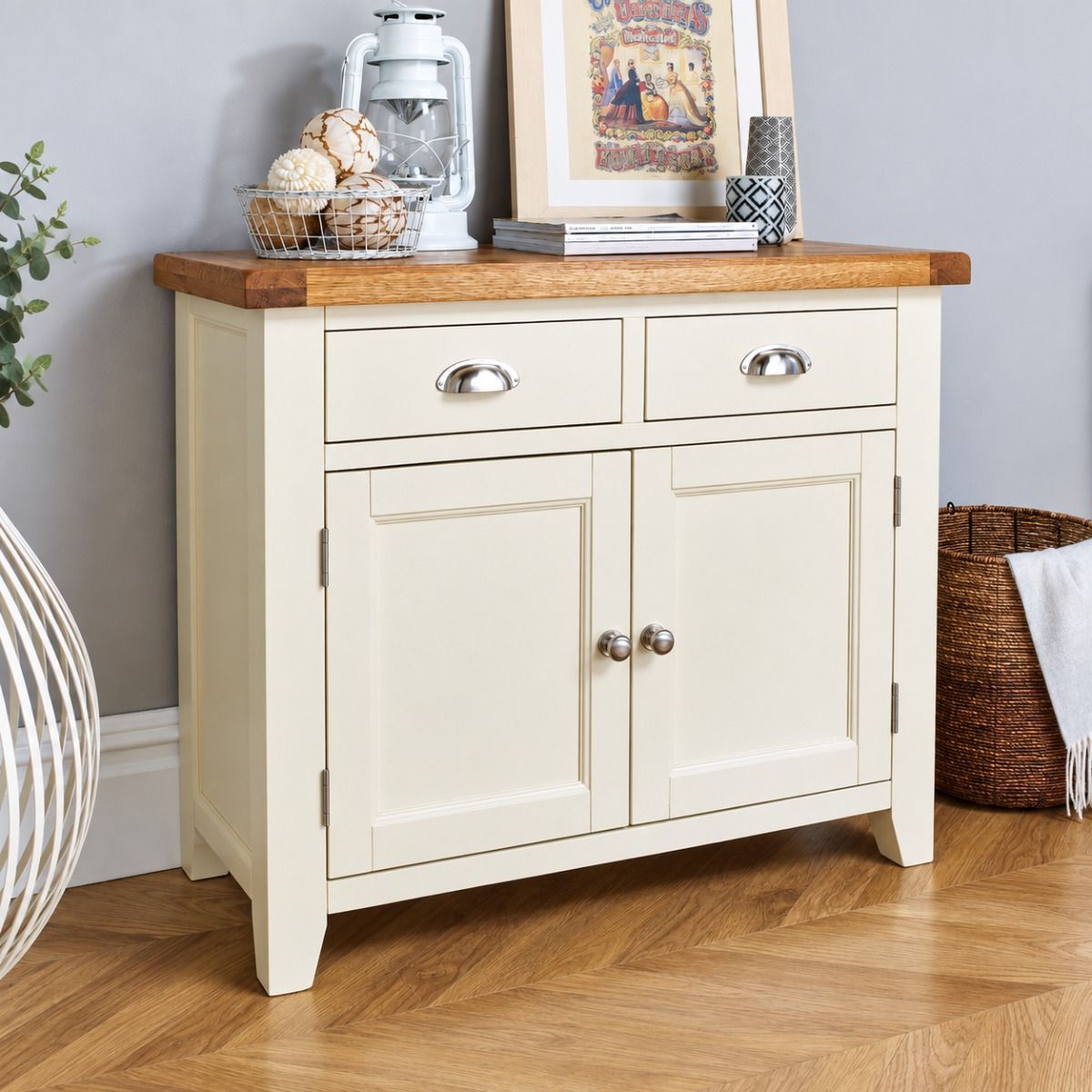 Country Cottage 100cm Cream Painted Assembled Oak Sideboard - 10% OFF AUTUMN SALE Country Cottage 100cm Cream Painted Assembled Oak Sideboard - 10% OFF AUTUMN SALE
