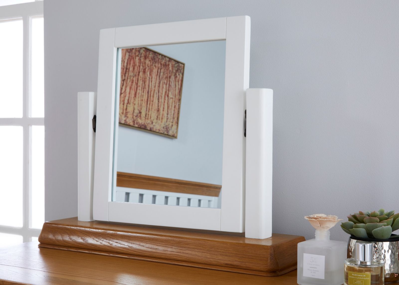 Farmhouse White Painted Oak Dressing Table Mirror - SUMMER MEGA DEAL Farmhouse White Painted Oak Dressing Table Mirror - SUMMER MEGA DEAL