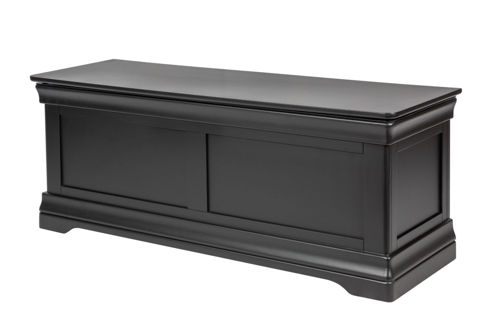 Toulouse Black Painted Large Assembled Blanket Box Storage Ottoman - SUMMER SALE Toulouse Black Painted Large Assembled Blanket Box Storage Ottoman - SUMMER SALE