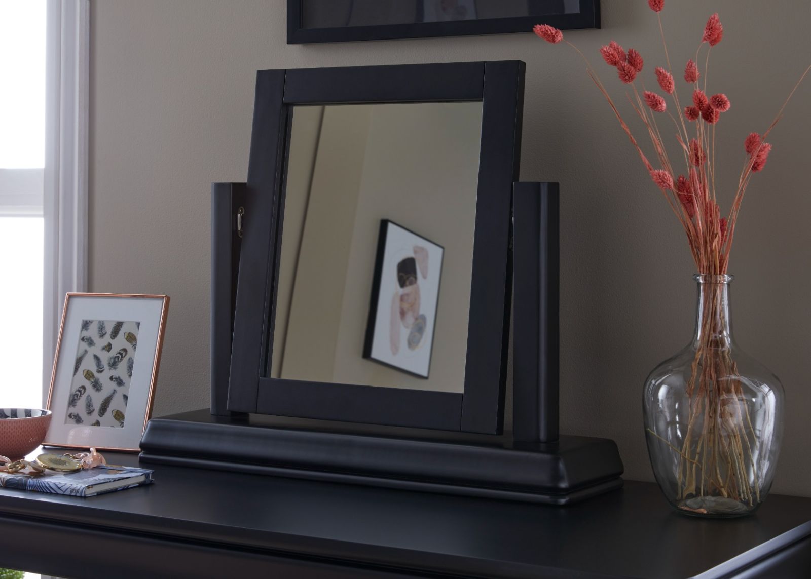 Toulouse Black Painted Dressing Table Mirror - SUMMER MEGA DEAL Toulouse Black Painted Dressing Table Mirror - SUMMER MEGA DEAL