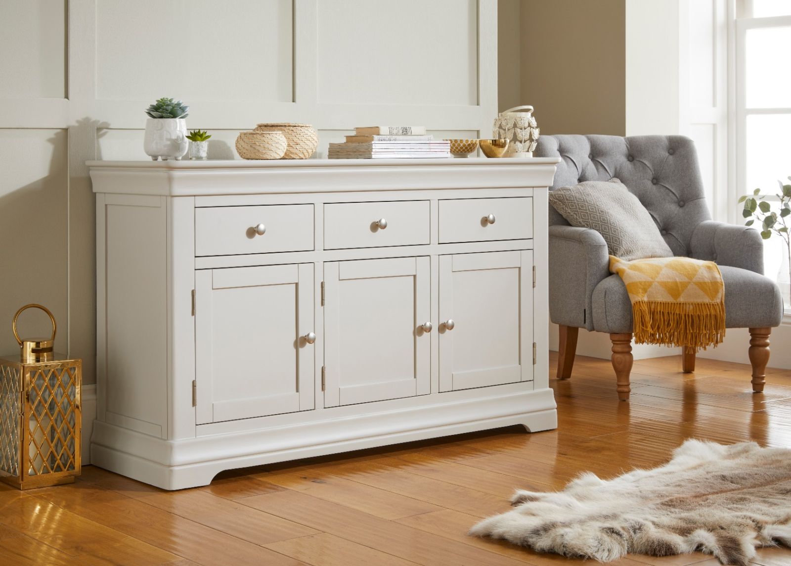 Toulouse Grey Painted Large 140cm Assembled Sideboard - 20% Off Discount Code FLASH Toulouse Grey Painted Large 140cm Assembled Sideboard - 20% Off Discount Code FLASH