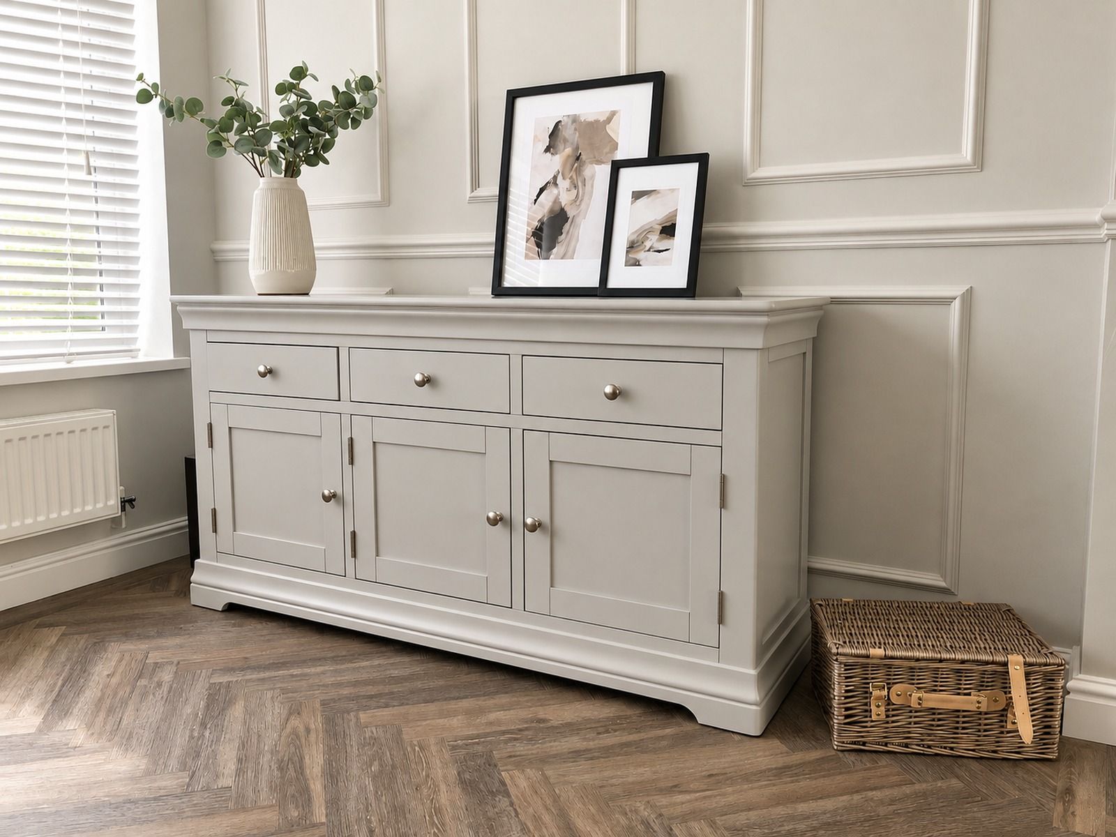 Toulouse 160cm Large Grey Painted Sideboard - Fully Assembled - £50 OFF AUTUMN SALE Toulouse 160cm Large Grey Painted Sideboard - Fully Assembled - £50 OFF AUTUMN SALE