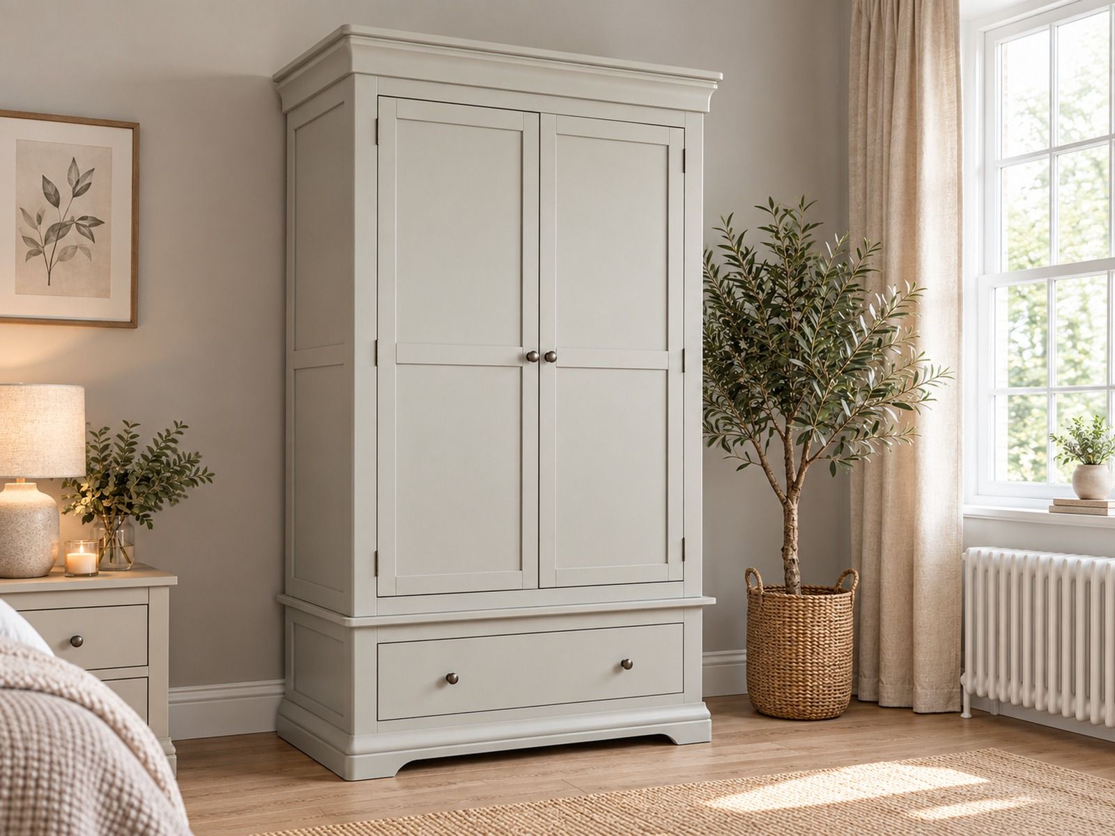 Toulouse Grey Painted Double Wardrobe with Drawer - Partially Assembled - £50 OFF AUTUMN SALE Toulouse Grey Painted Double Wardrobe with Drawer - Partially Assembled - £50 OFF AUTUMN SALE