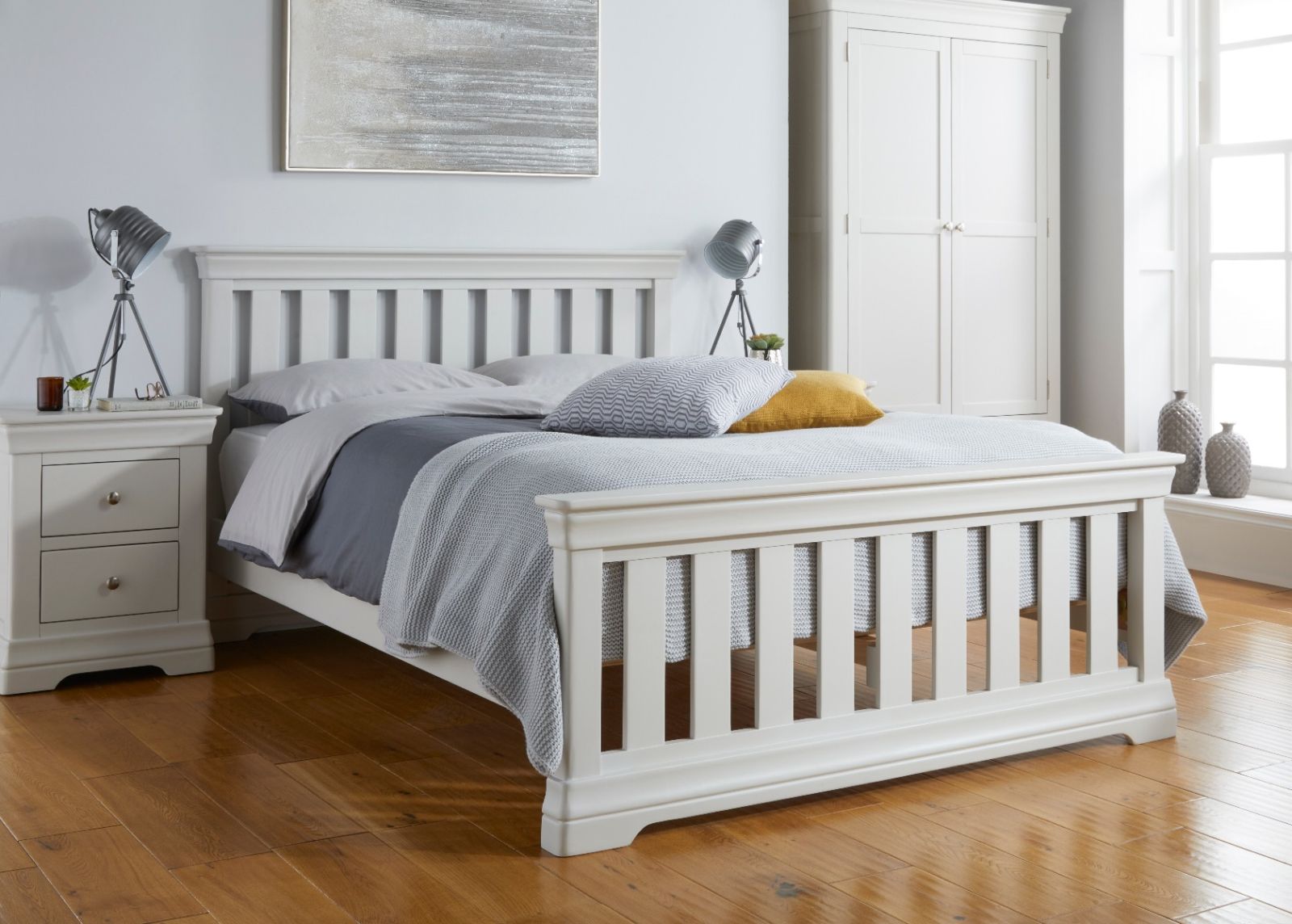 Toulouse Grey Painted 5 foot Slatted King Size Bed - 10% OFF SUMMER SALE Toulouse Grey Painted 5 foot Slatted King Size Bed - 10% OFF SUMMER SALE