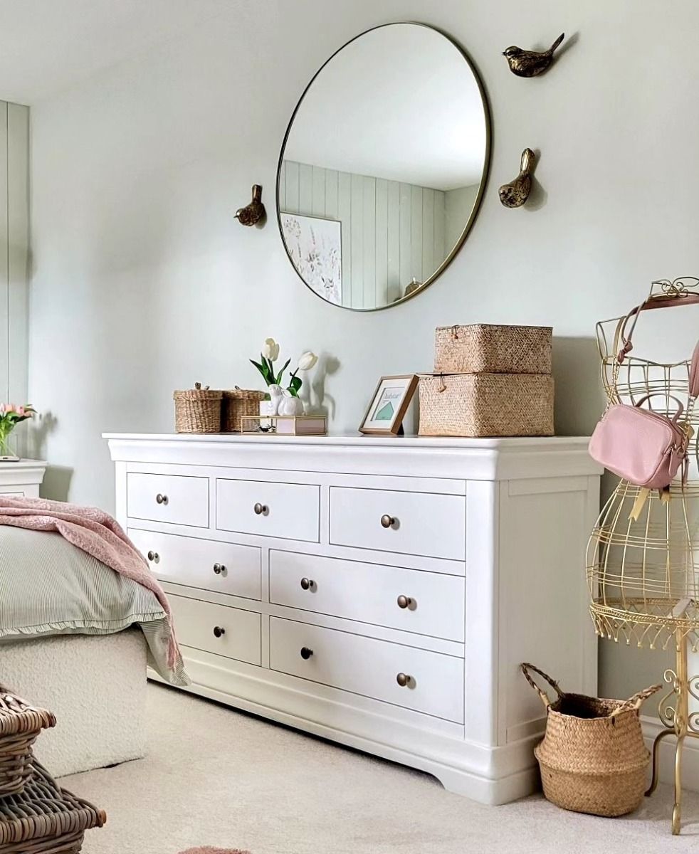Toulouse White Painted Large 3 Over 4 Chest of Drawers - Free