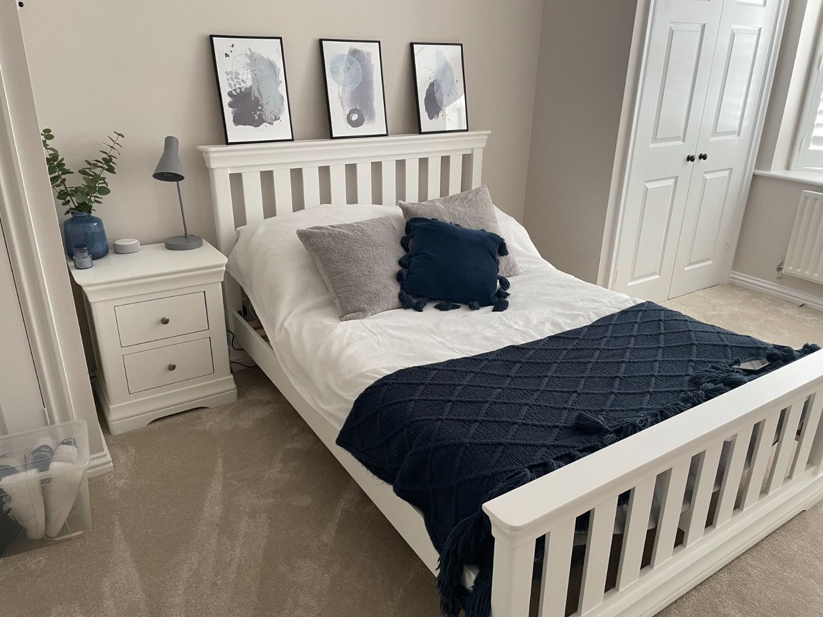 Toulouse White Painted 4 foot 6 inches Slatted Double Bed - SUMMER SALE Toulouse White Painted 4 foot 6 inches Slatted Double Bed - SUMMER SALE