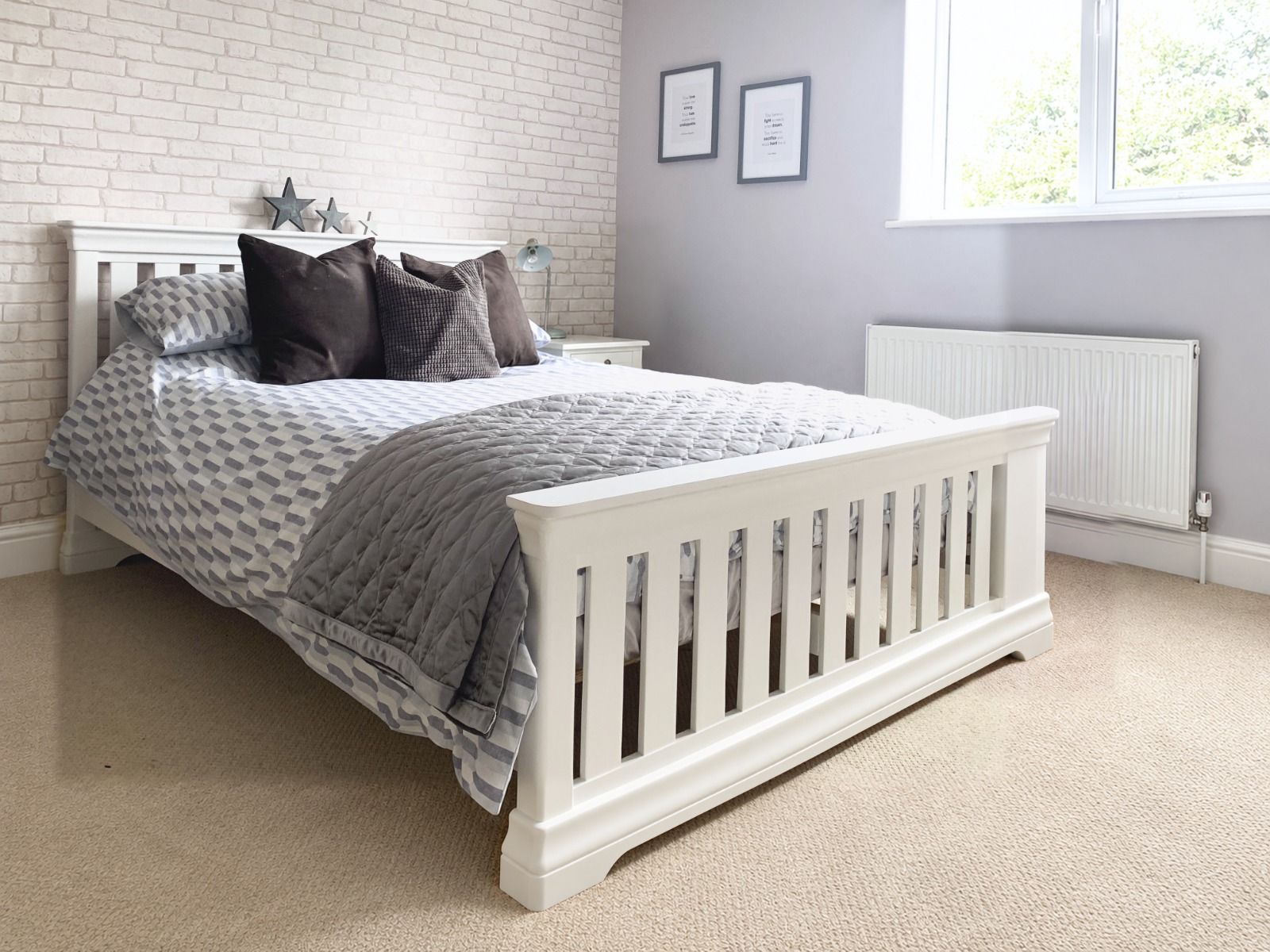 Toulouse White Painted 5' King Size Slatted Bed - Autumn Sale Toulouse White Painted 5' King Size Slatted Bed - Autumn Sale