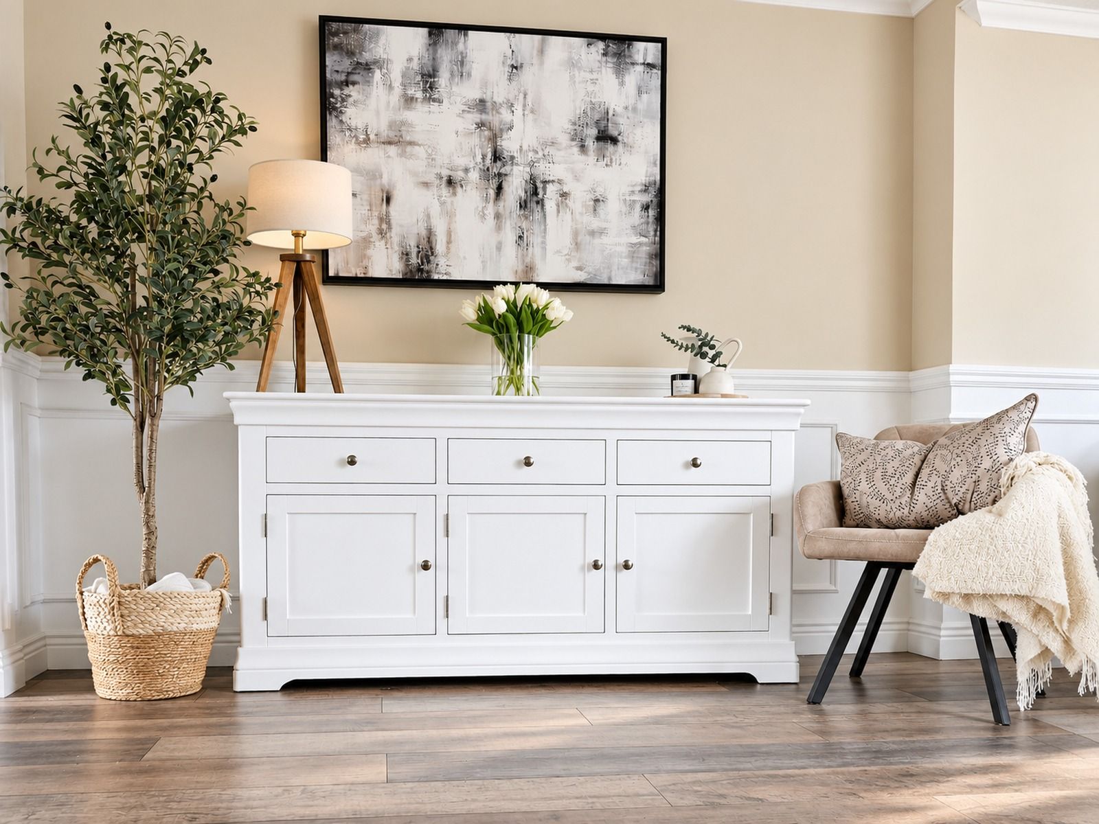Toulouse 160cm Large White Painted Sideboard - Fully Assembled - £60 OFF AUTUMN SALE Toulouse 160cm Large White Painted Sideboard - Fully Assembled - £60 OFF AUTUMN SALE
