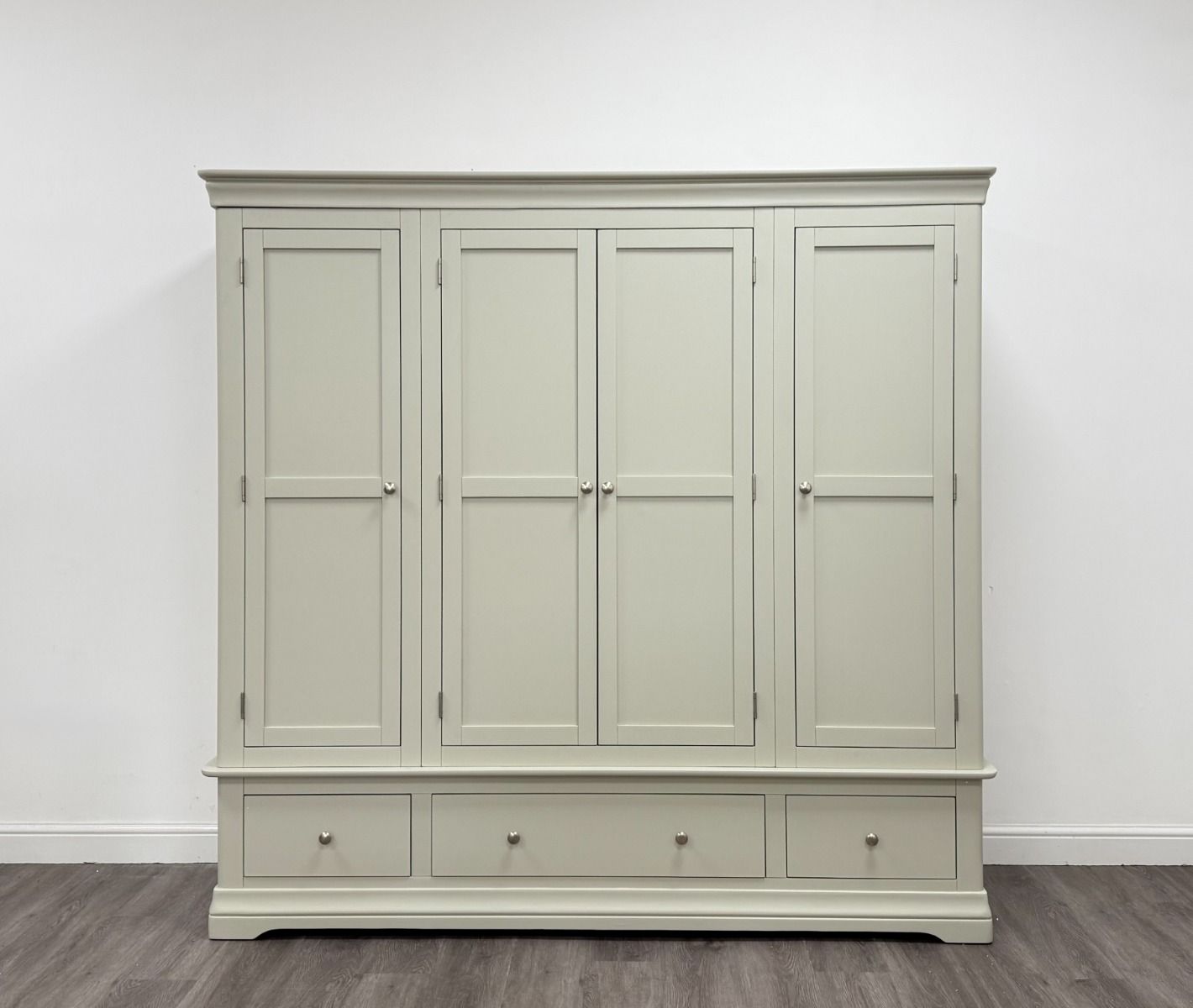 Heritage Grey Painted Extra Large 4 Door Quad Wardrobe - SPECIAL OFFER Heritage Grey Painted Extra Large 4 Door Quad Wardrobe - SPECIAL OFFER