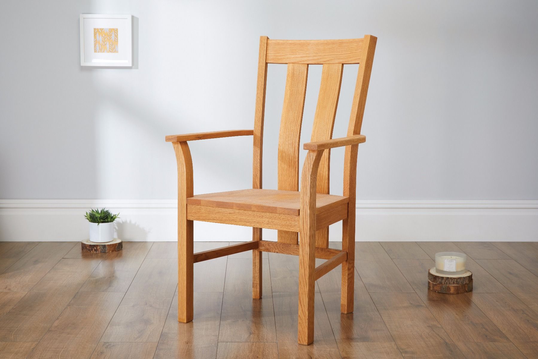 Churchill Solid Oak Carver Dining Chair - Spring sale