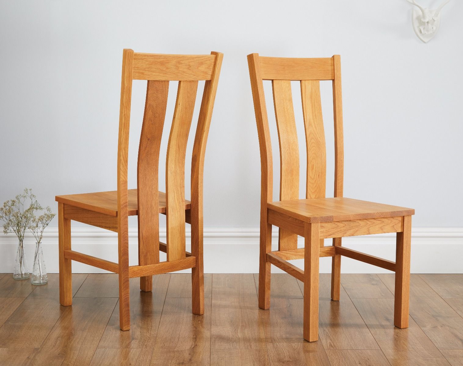 Churchill Solid Oak Dining Chair Timber Seat - Spring sale
