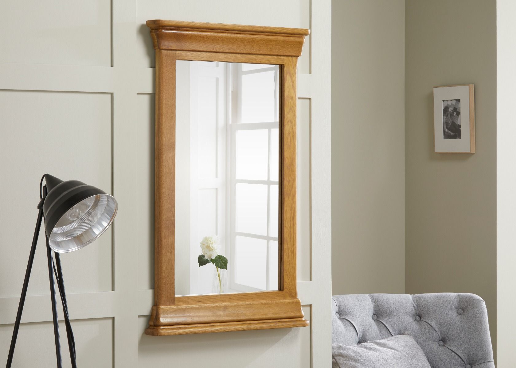 Farmhouse 100cm x 60cm Solid Oak Mirror - Spring sale