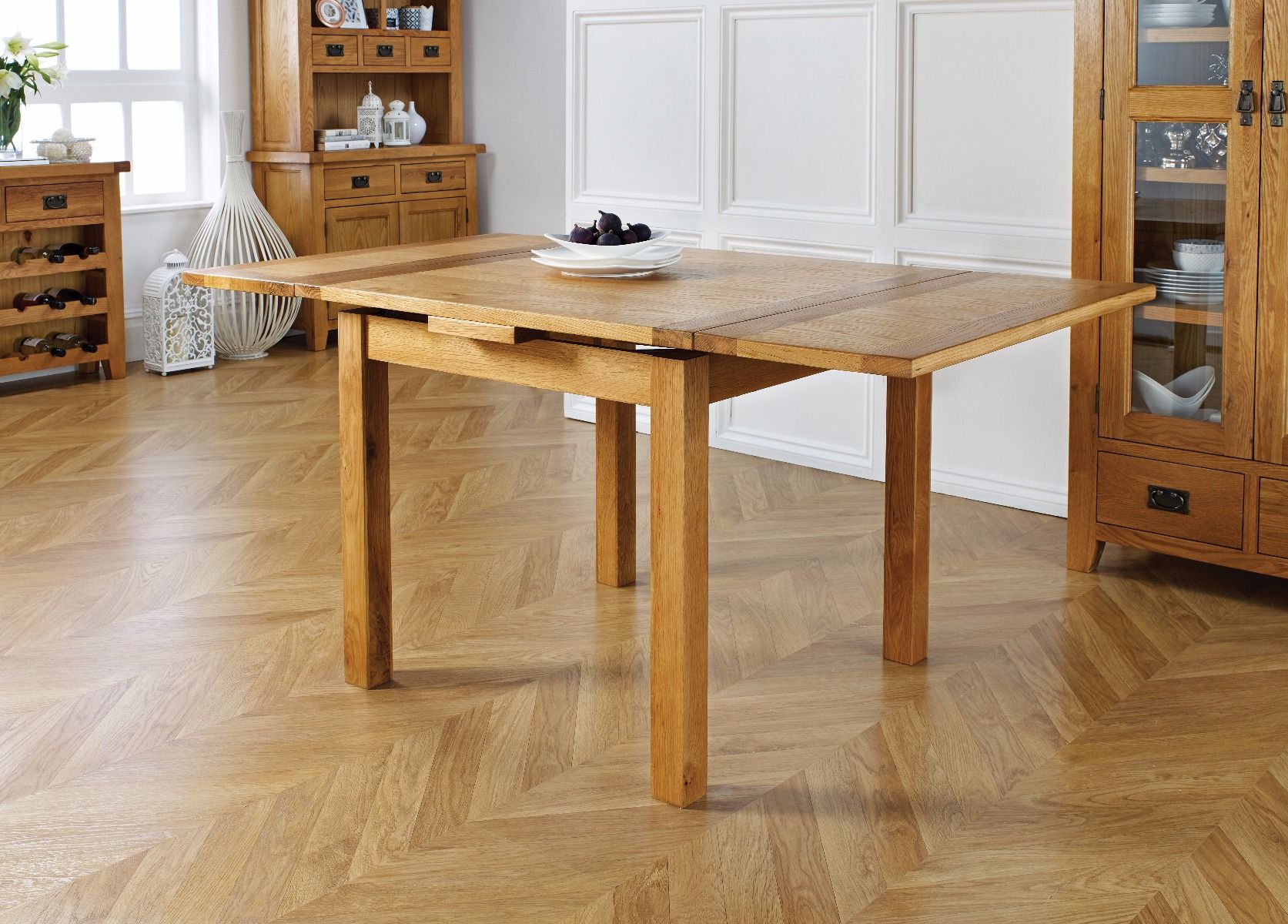 Country Oak 90cm to 160cm Extending Dining Table - Spring sale