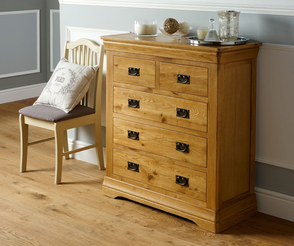 Farmhouse Country Oak 2 Over 3 Chest of Drawers - Spring sale