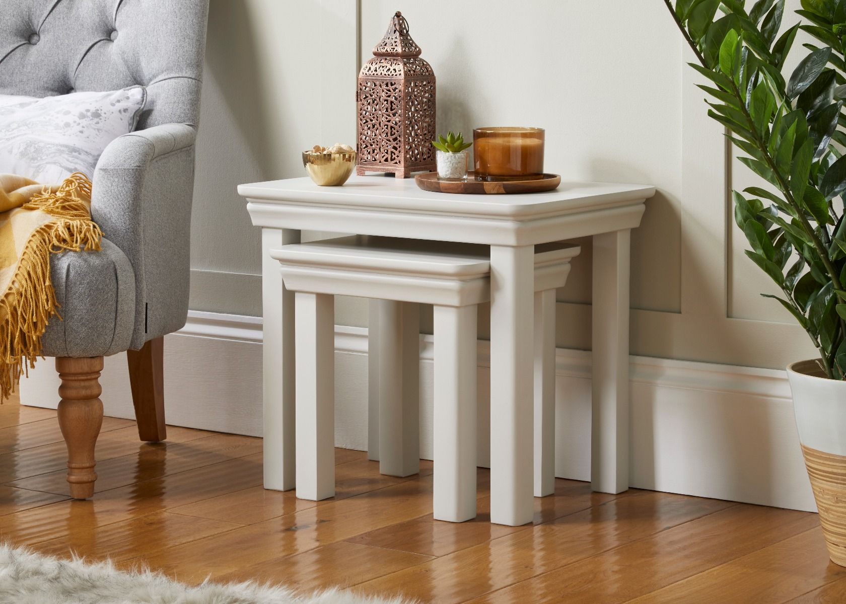 Toulouse Grey Painted Nest Of 2 Tables - Spring sale