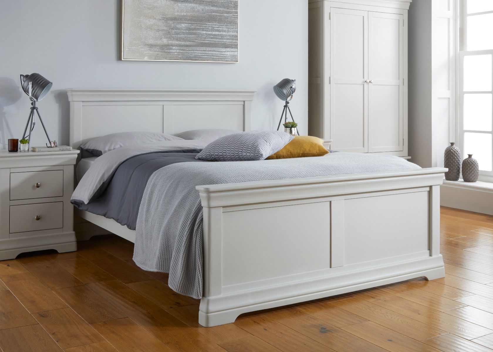 Toulouse Grey Painted Double Bed - Spring sale