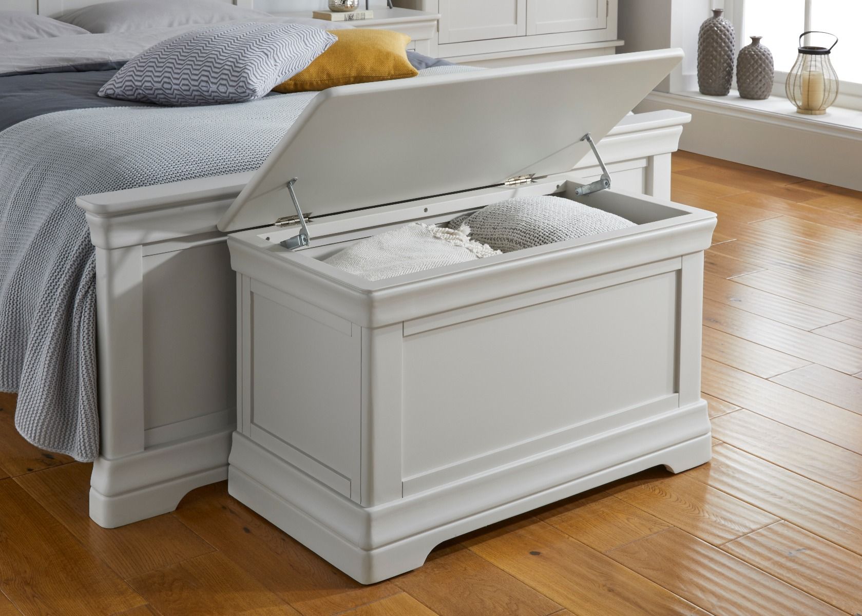 Toulouse Grey Painted Blanket Box - Spring sale