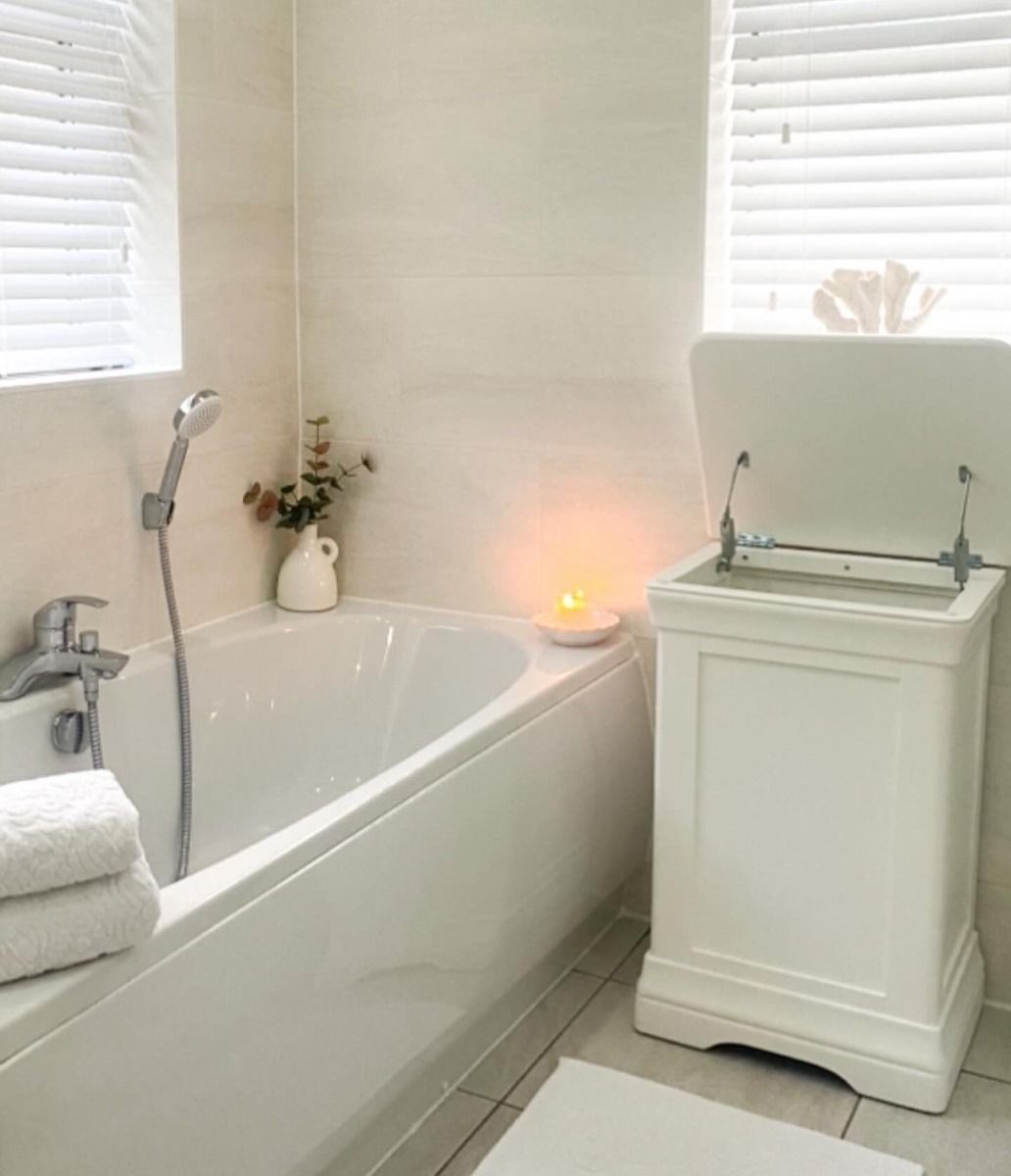 Toulouse White Painted Laundry Bin Fully Assembled - Spring sale