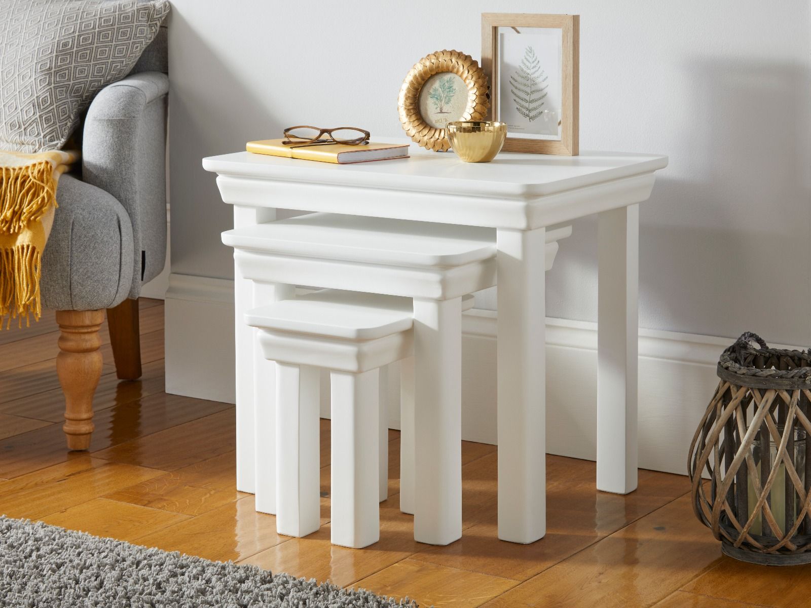 Toulouse White Painted Nest Of 3 Tables - Spring sale