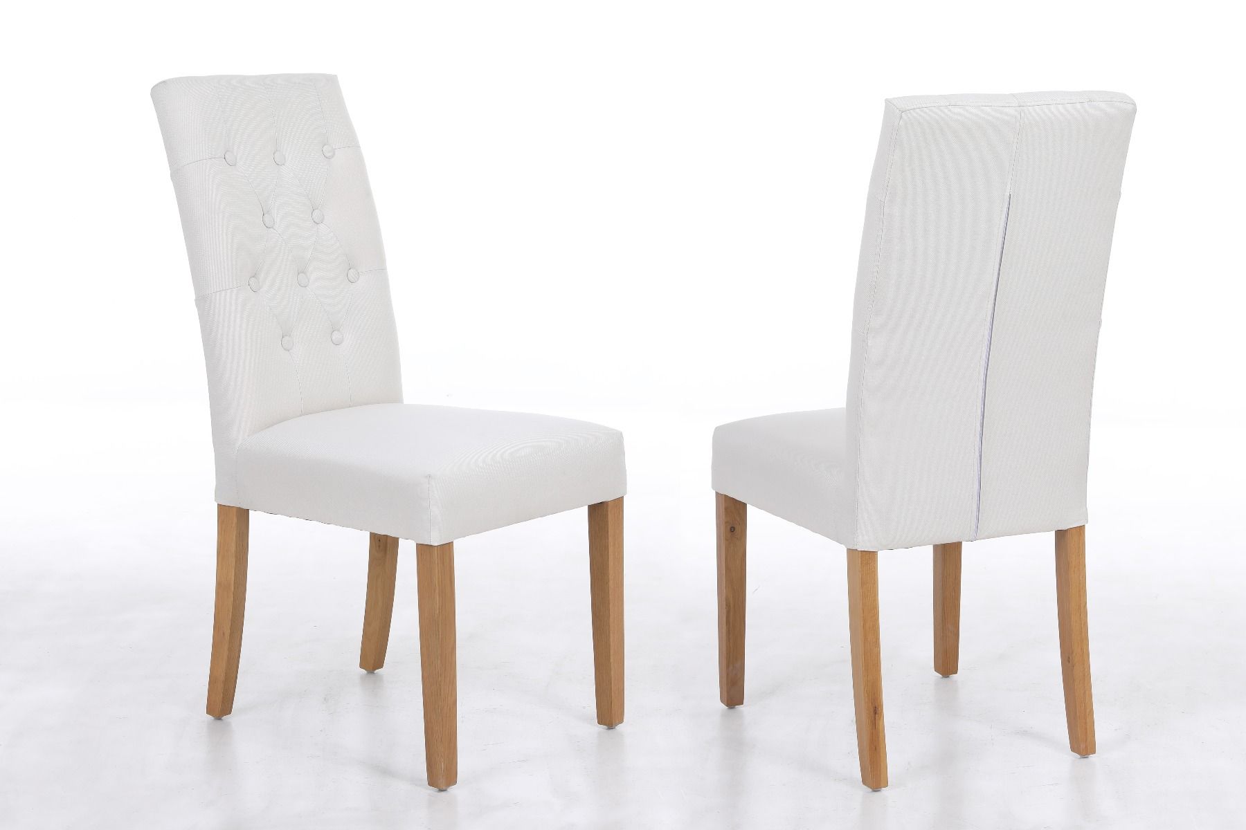 Kensington Beige Fabric Dining Chair Oak Legs - Spring sale
