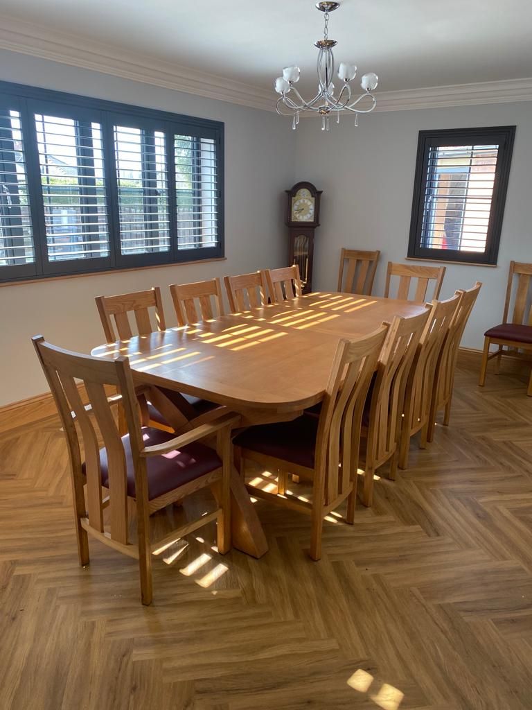 Provence 3.4m Double Extending X Leg Table Oval Corners - Spring sale