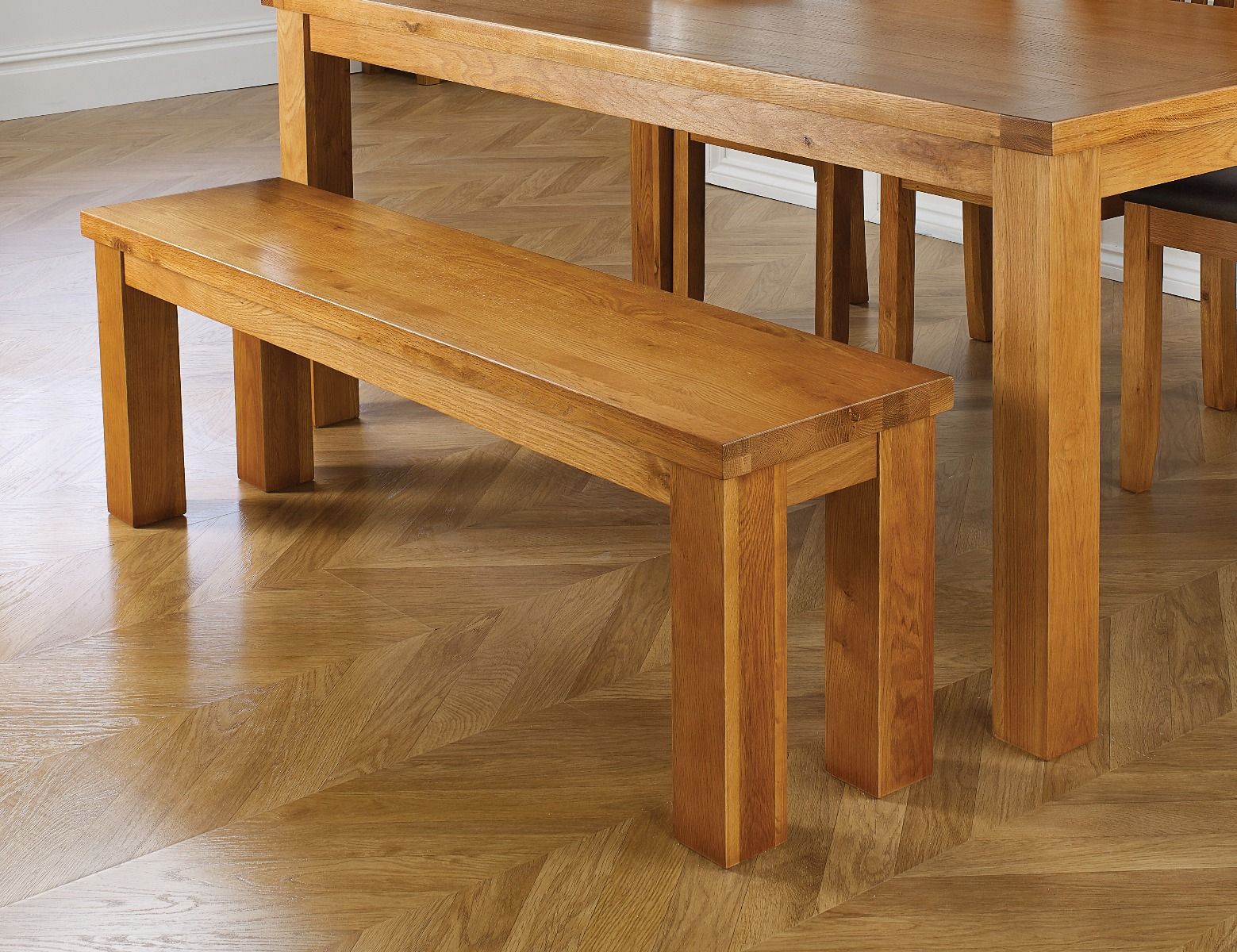 Country Oak 1.2m Chunky Solid Oak Indoor Bench - Spring sale