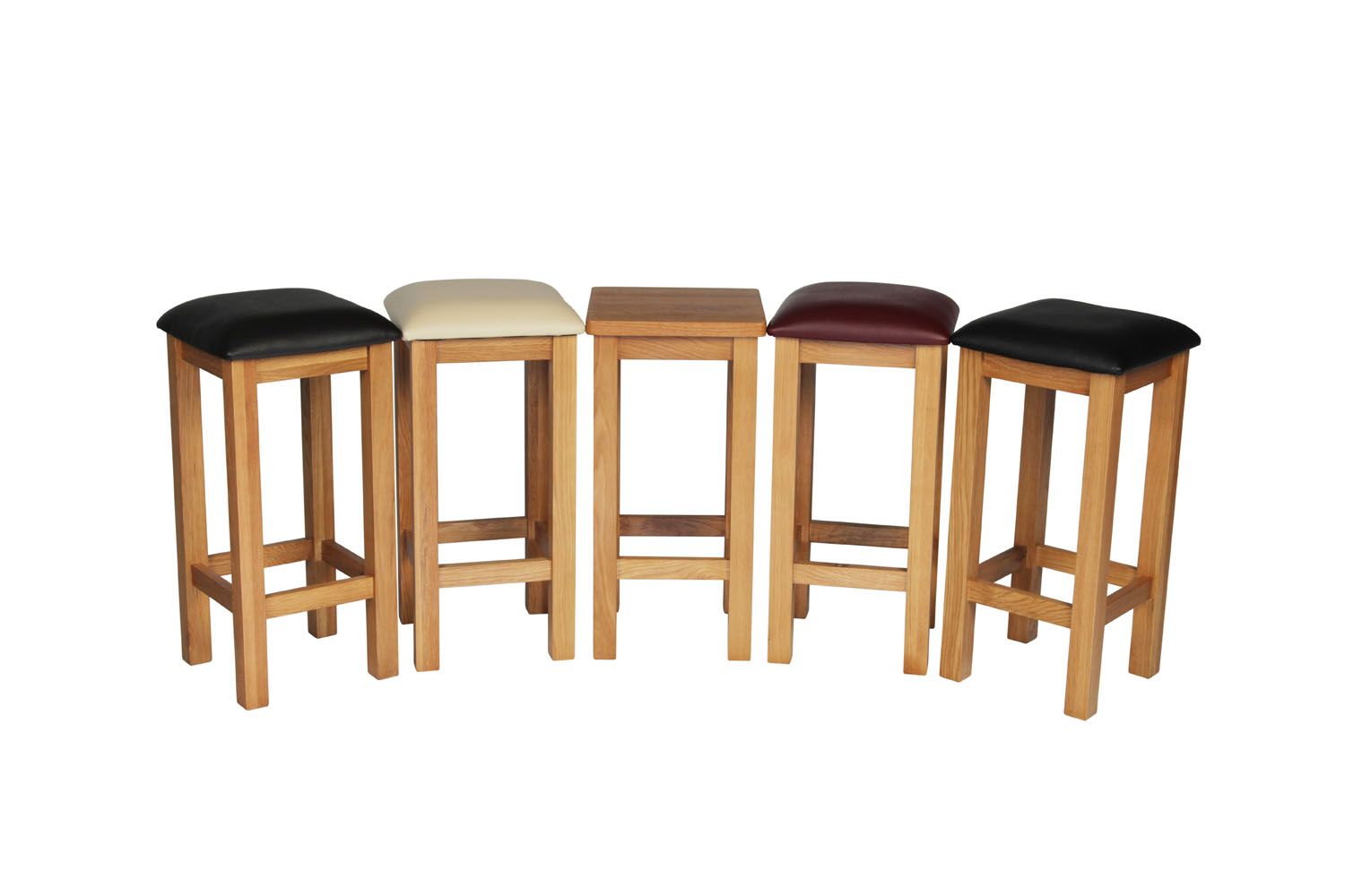 Red Leather Baltic Solid Oak Kitchen Bar Stool 20 OFF WINTER SALE
