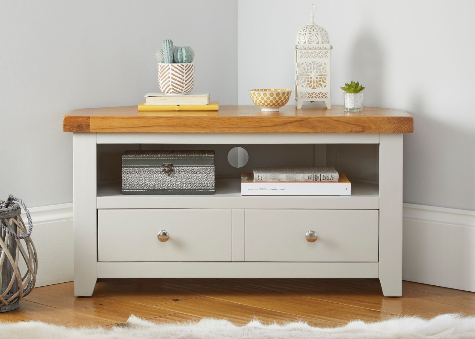 Grey oak new arrivals corner unit