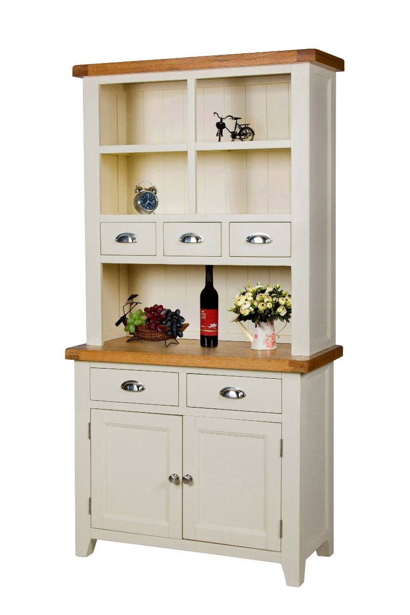 Country Cottage Cream Painted 100cm Buffet and Hutch