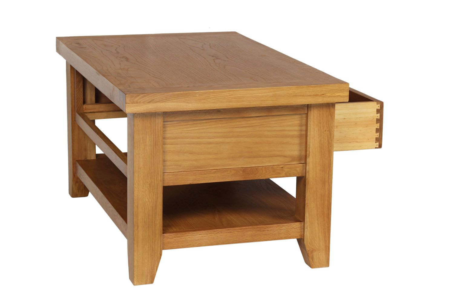 Small oak coffee table with drawers store