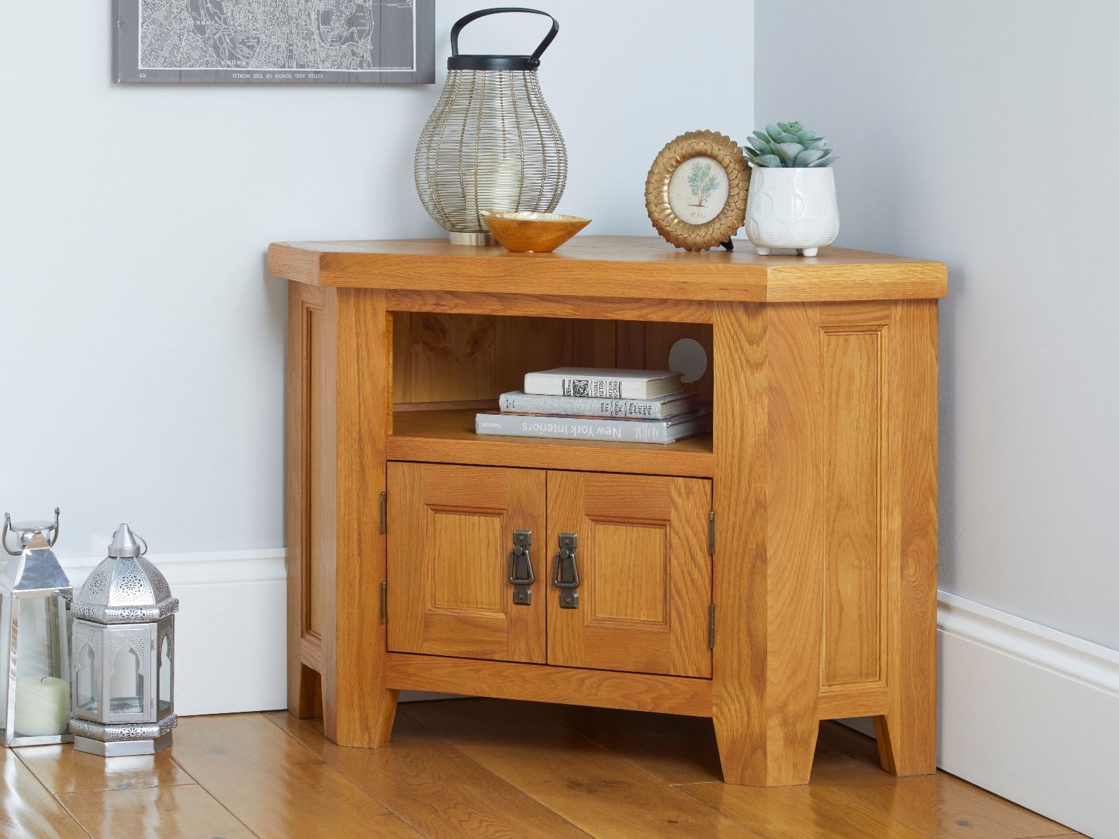 Corner tv cupboard sales with doors