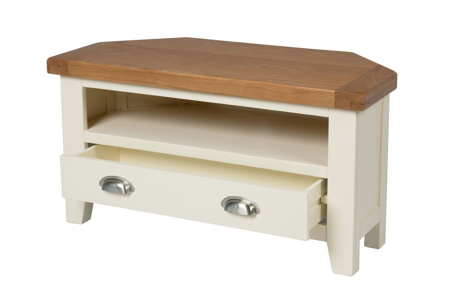 Cream corner top tv stand