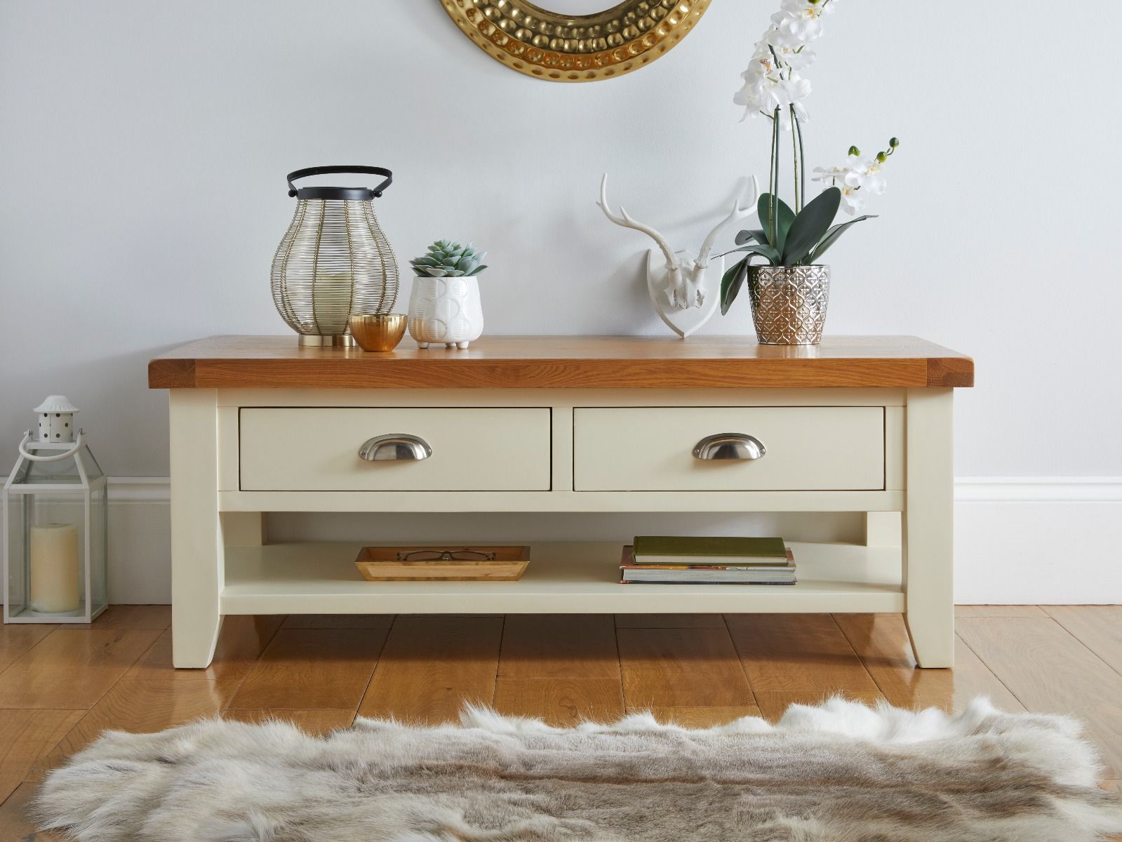 Cream painted shop oak coffee tables