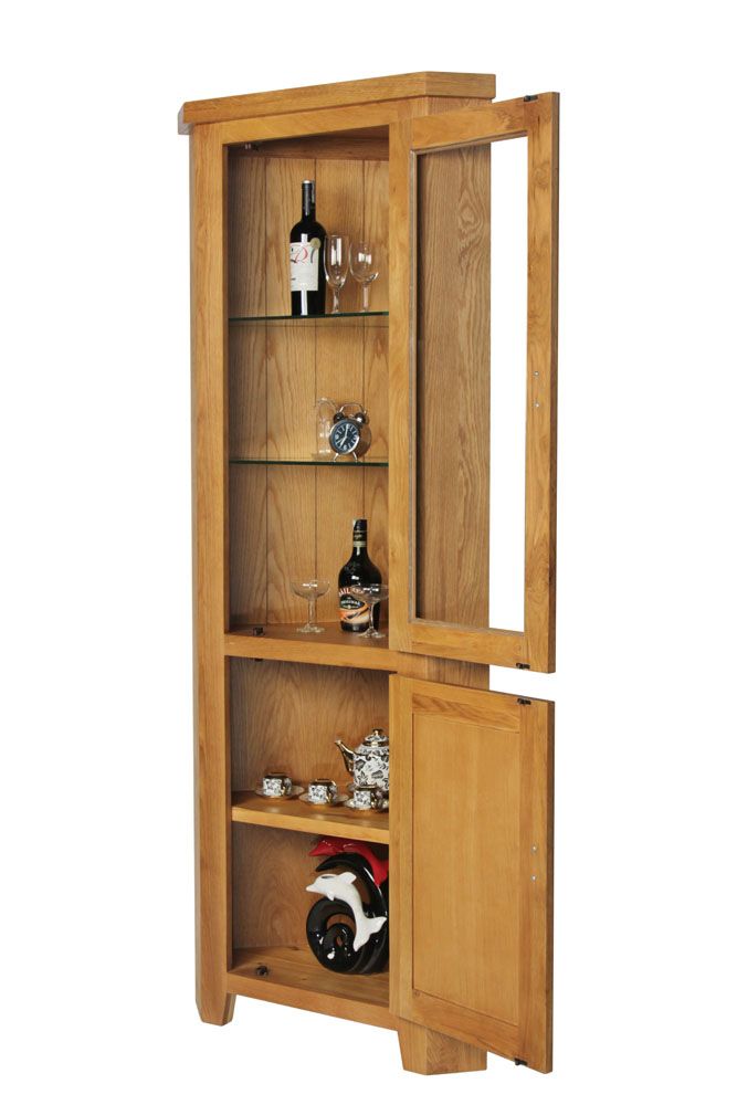 Glass cabinet online corner unit