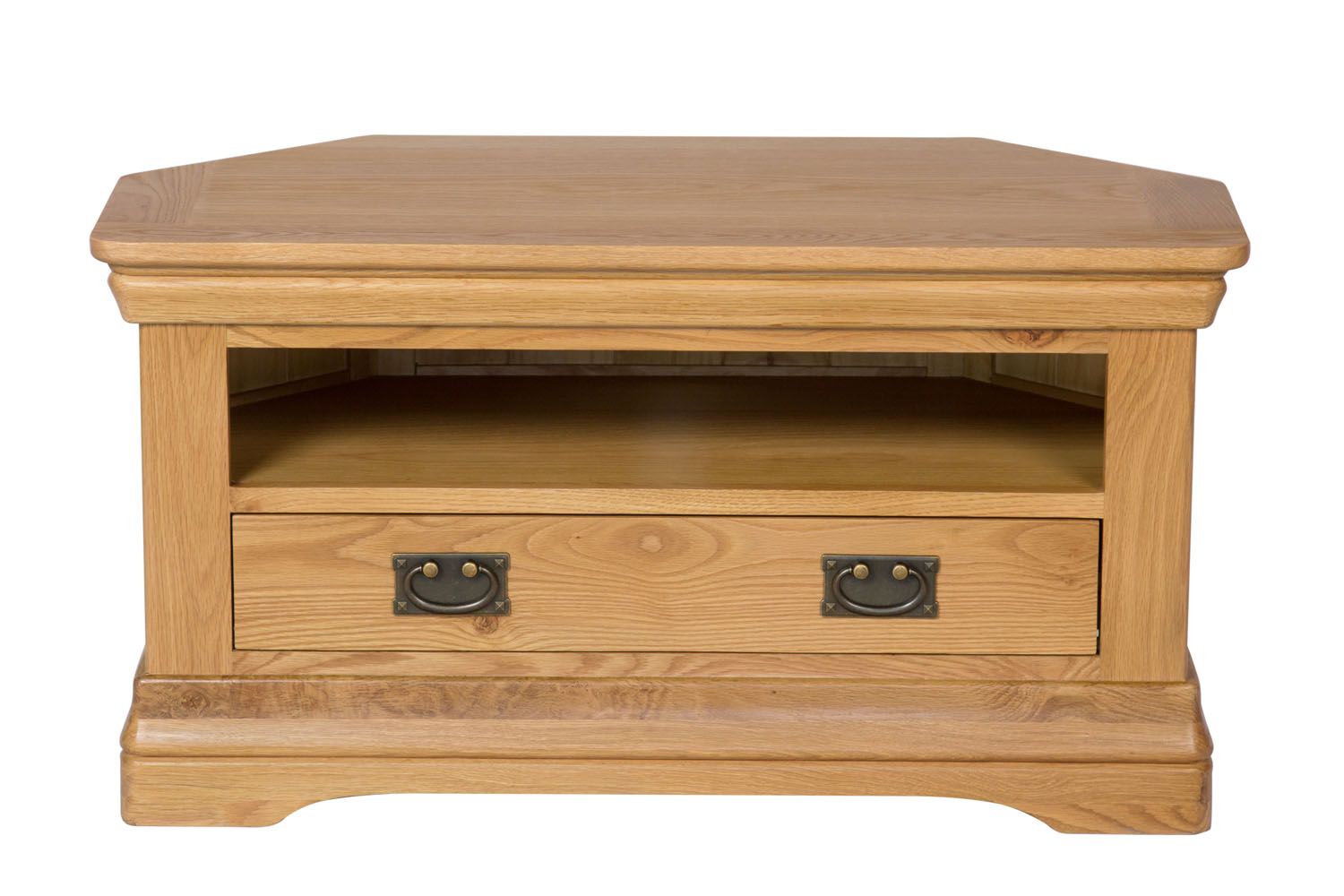 Farmhouse Oak Corner TV Unit with Drawer 10 OFF WINTER SALE