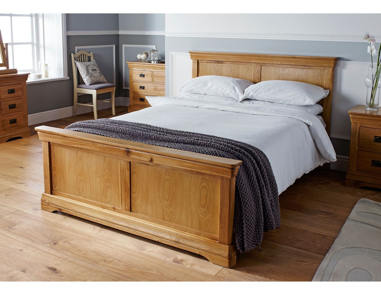 Farmhouse Country Oak Double Bed 4ft 6 inches - 10% OFF CODE SAVE