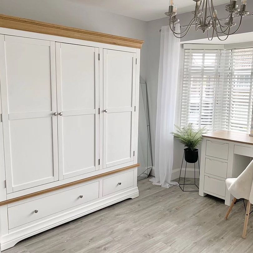 Oak top wardrobe white