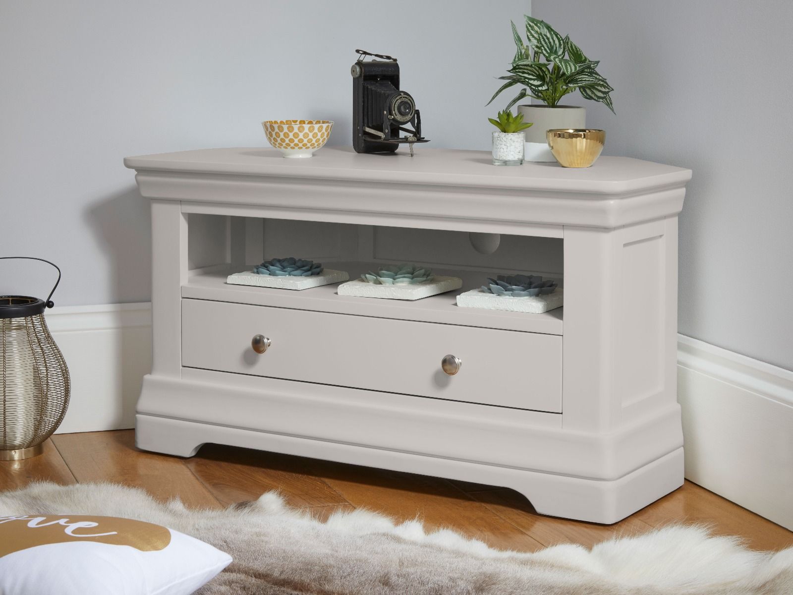 Grey painted tv sales unit