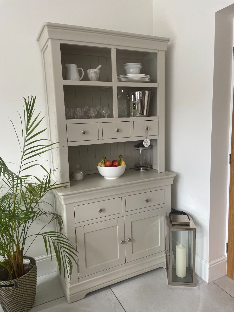 Grey hutch buffet sale