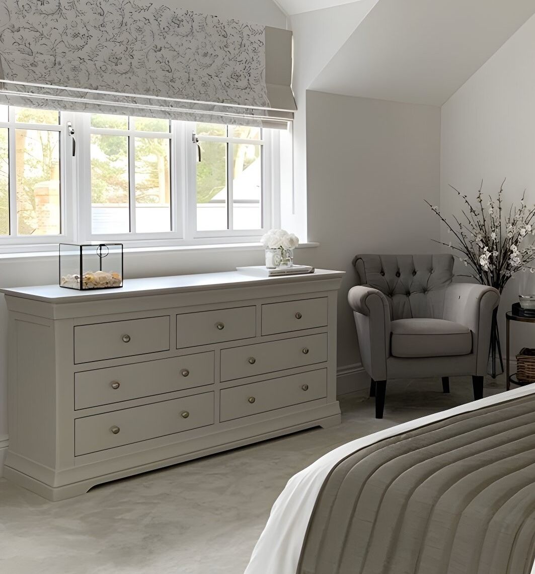 Toulouse Grey Painted Large 3 Over 4 Assembled Chest of Drawers - 30% OFF CODE FLASH