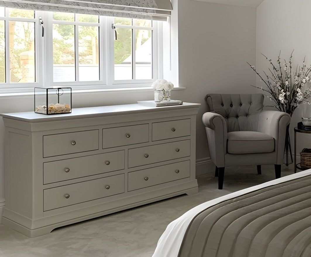 Large grey bedroom drawers discount