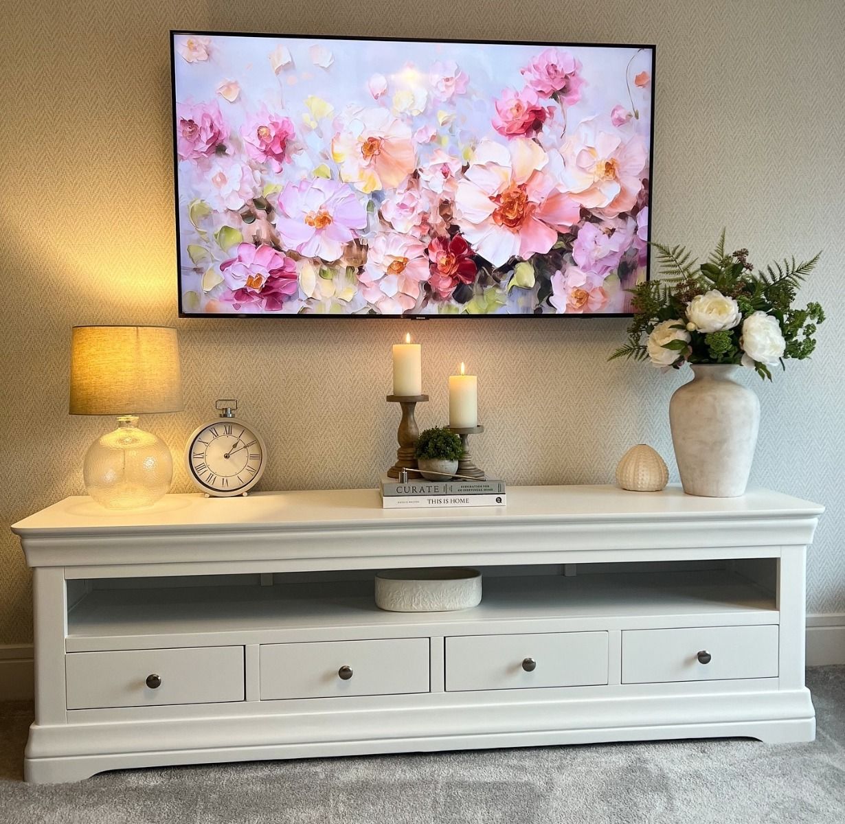 Fully assembled hotsell wide tv stands