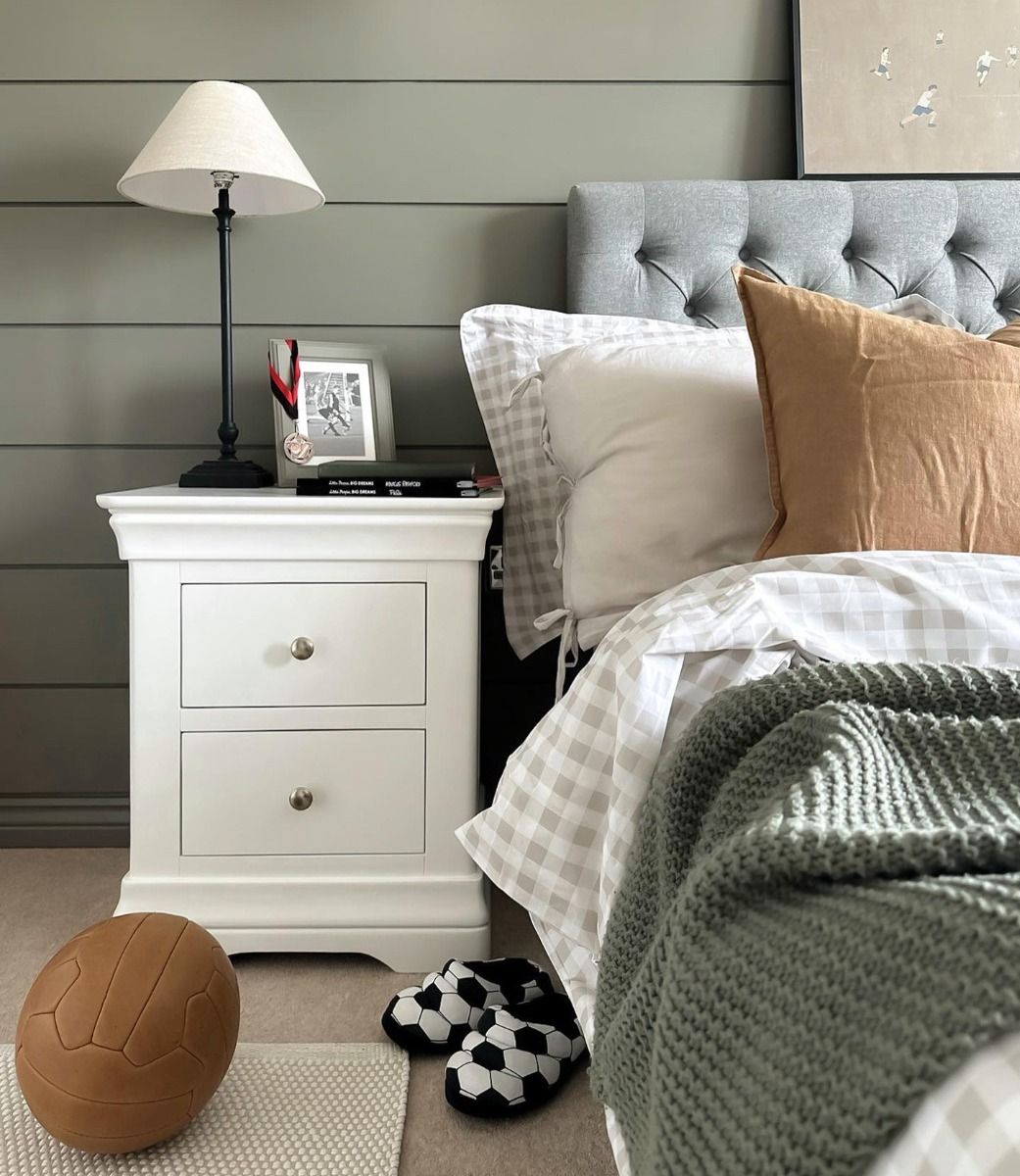 Large white store bedside drawers