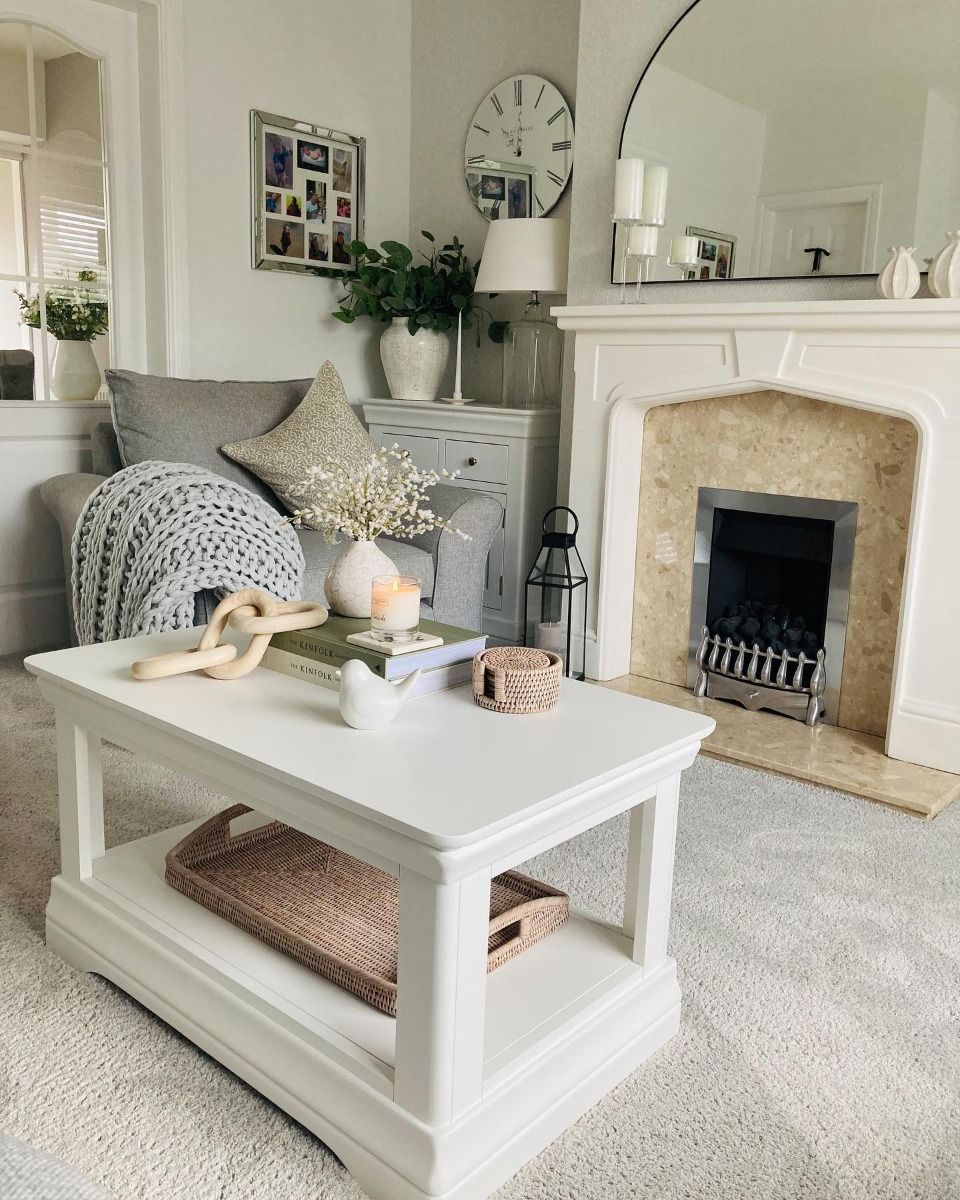 Off white coffee table sales with storage