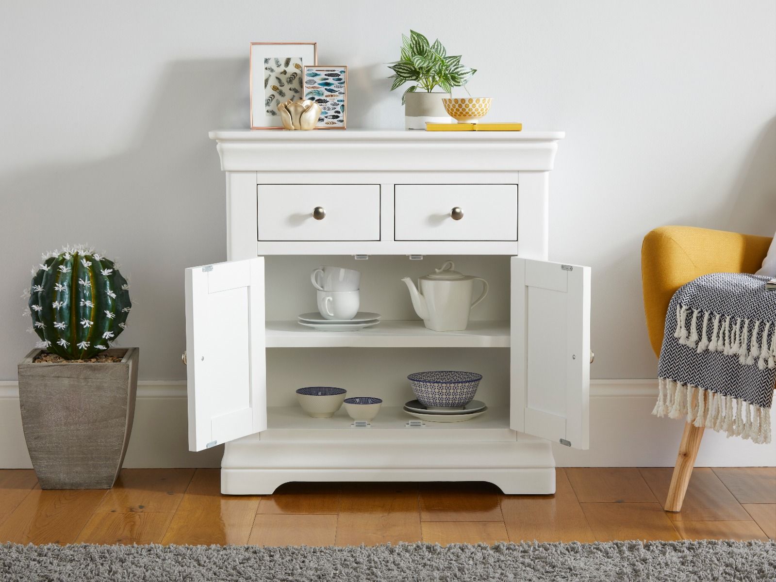 Toulouse White Painted 80cm Small Sideboard Fully Assembled