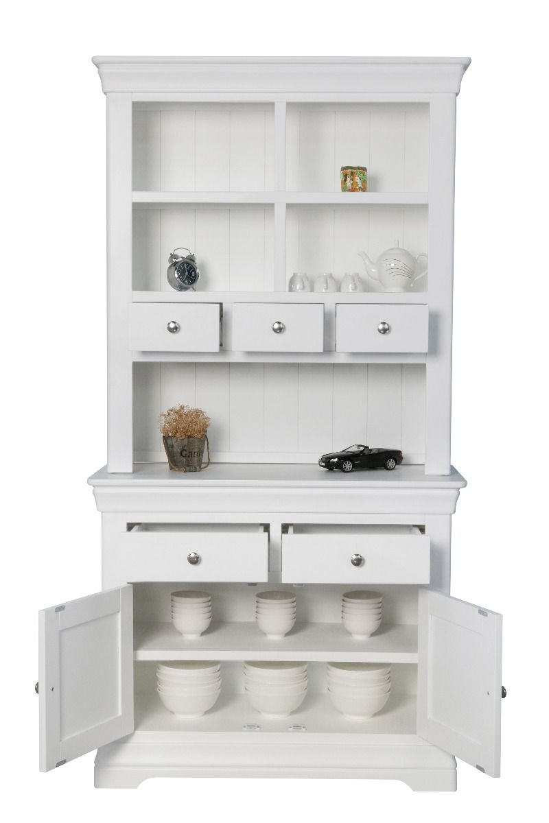 Toulouse White Painted 100cm Buffet and Hutch Dresser Display Unit WINTER SALE